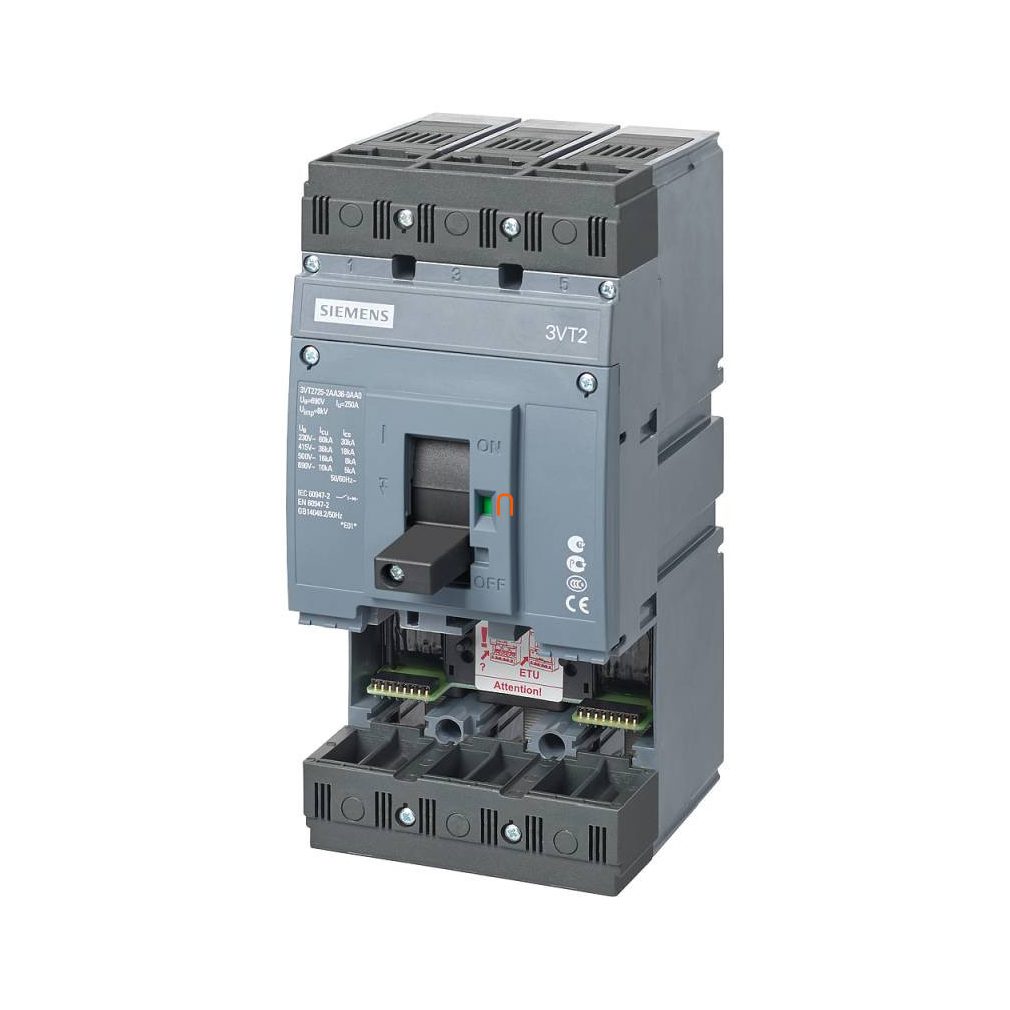 Siemens 3VT2725-2AA36-0AA0 întrerupător compact, 3P, 250A, 36kA, fără declanșator, cu șuruburi