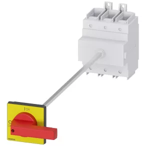   Întrerupător Siemens 3LD2318-0TK13, 3P, 160 A, cu acționare rotativă, roșu/galben