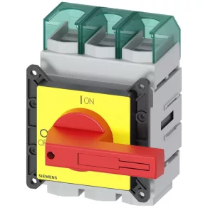   Întrerupător Siemens 3LD2405-0TK13, 3P, 250 A, pentru panou frontal, roșu/galben