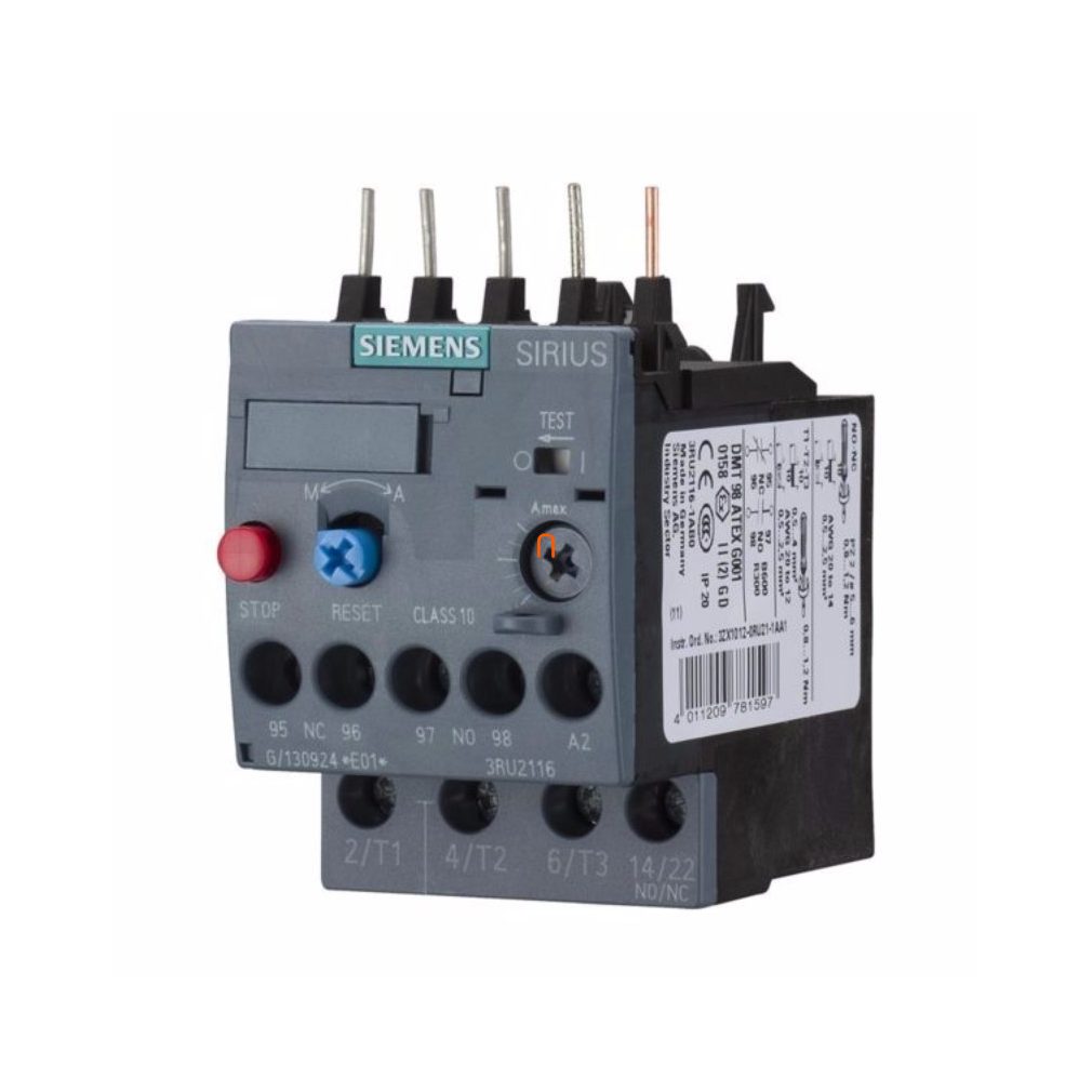 Siemens 3RU2116-4AB0 termostat, 11 - 16A, 1NO+1NC, S00, cu șuruburi