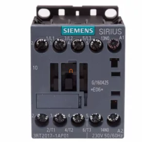   Contactor Siemens 3RT2017-1AP01, 5,5 kW/12 A, 230 V c.a., 1 NO, S00, cu prindere prin șuruburi