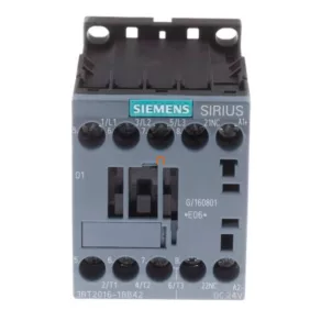   Contactor magnetic Siemens 3RT2016-1BB42, 4 kW/9 A, 24 Vcc, 1 NC, S00, cu prindere prin șuruburi