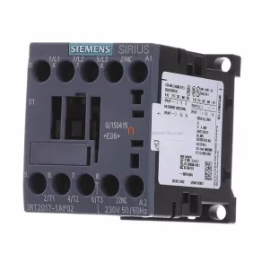   Contactor Siemens 3RT2017-1AP02, 5,5 kW/12 A, 230 V c.a., 1 NC, S00, cu prindere prin șuruburi