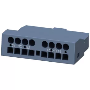  Contact auxiliar Siemens 3RV2901-2E, pentru montare frontală, 1NO+1NC, pentru S00-S3, cu arc