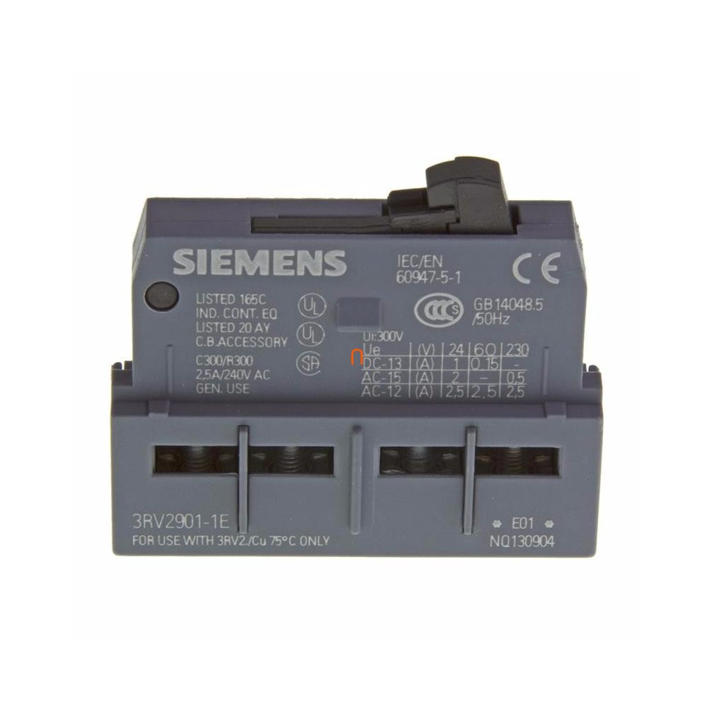 Siemens 3RV2901-1E contact auxiliar, pentru montare pe panou, 1NO+1NC, pentru S00-S3, cu șuruburi
