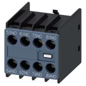   Contact auxiliar Siemens 3RH2911-1GA31, pentru montare frontală, 3NO+1NC, pentru S00 (3RH2140/3RH2440), cu fixare prin șuruburi