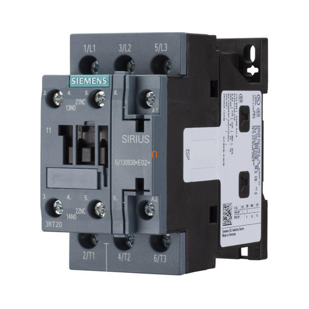 Magneto Siemens 3RT2028-1BB40, 18,5 kW/38 A, 24 VCC, 1NO+1NC, S0, cu șuruburi