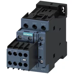   Contactor magnetic Siemens 3RT2025-1BB44, 7,5 kW/16 A, 24 Vcc, 2 NO + 2 NC, S0, cu prindere prin șuruburi