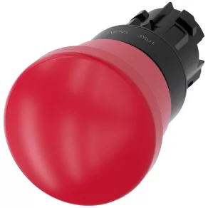   Cap buton de urgență Siemens 3SU1000-1HA20-0AA0, 40 mm, roșu, deblocare prin tragere, Sirius