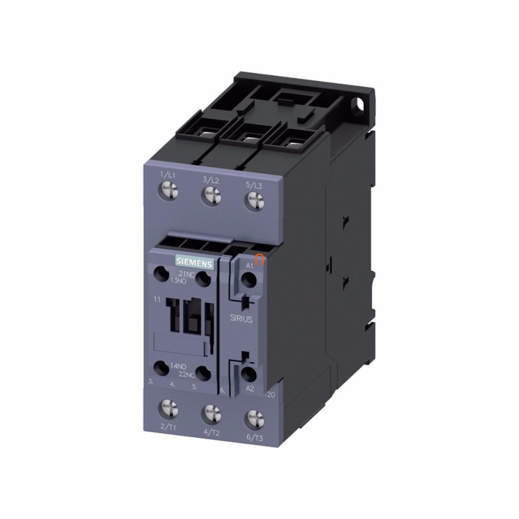 Siemens 3RT2035-1AP00 magneto-contact, 18,5 kW/40 A, 230 VAC, 1NO+1NC, S2, cu șurub