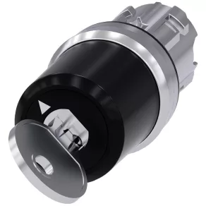   Cap de comutare cu cheie Siemens 3SU1050-5BF11-0AA0, cu 2 poziții, CES SSG10, cheie detașabilă în pozițiile O și I, metal Sirius