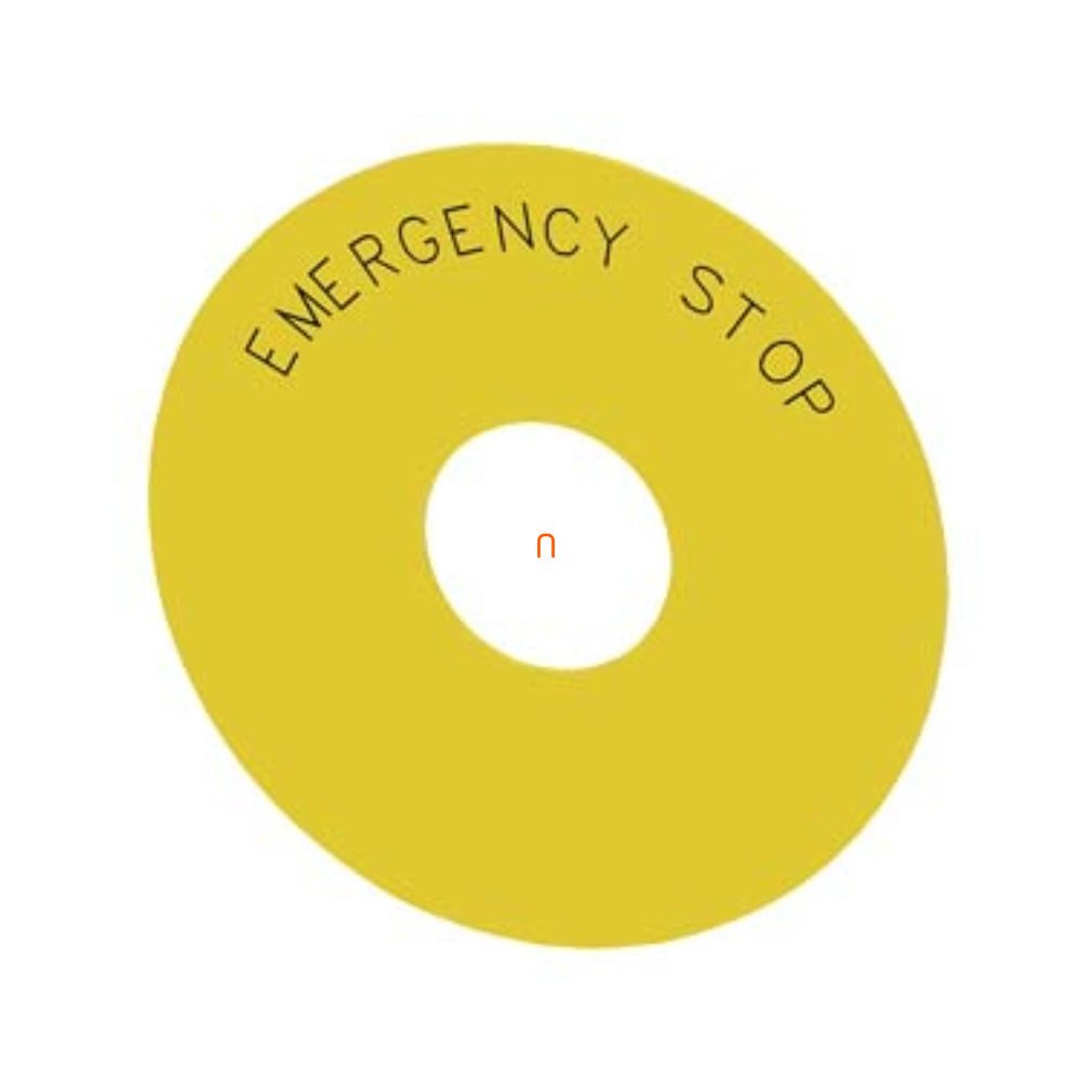 Siemens 3SU1900-0BC31-0DA0 circular, 75 mm, self-adhesive yellow sticker, EMERGENCY STOP