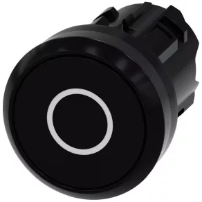  Cap de buton Siemens 3SU1000-0AB10-0AD0, negru, cu marcaj alb (O), Sirius