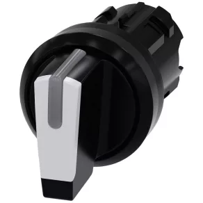   Cap de comutator cu indicator luminos Siemens 3SU1002-2BM60-0AA0, cu 3 poziții, cu revenire automată, alb Sirius