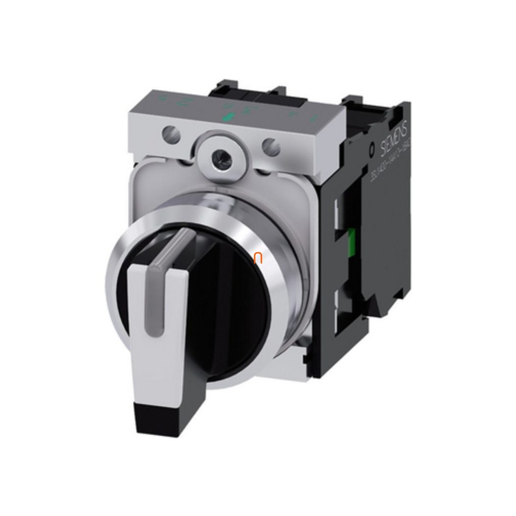 Siemens 3SU1150-2BL60-1NA0 comutator complet, 3 poziții, alb, 2NO, metal, cu șuruburi Sirius