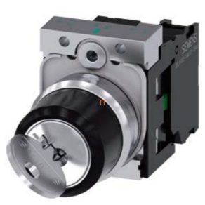   Siemens 3SU1150-4BF11-1BA0 comutator cu cheie complet, 2 poziții, 1NO, RONIS SB30, cheie în toate pozițiile