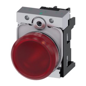   Siemens 3SU1152-6AA20-1AA0 lampă de semnalizare completă, roșie, 24 V c.a./c.c., metalică, cu filet Sirius