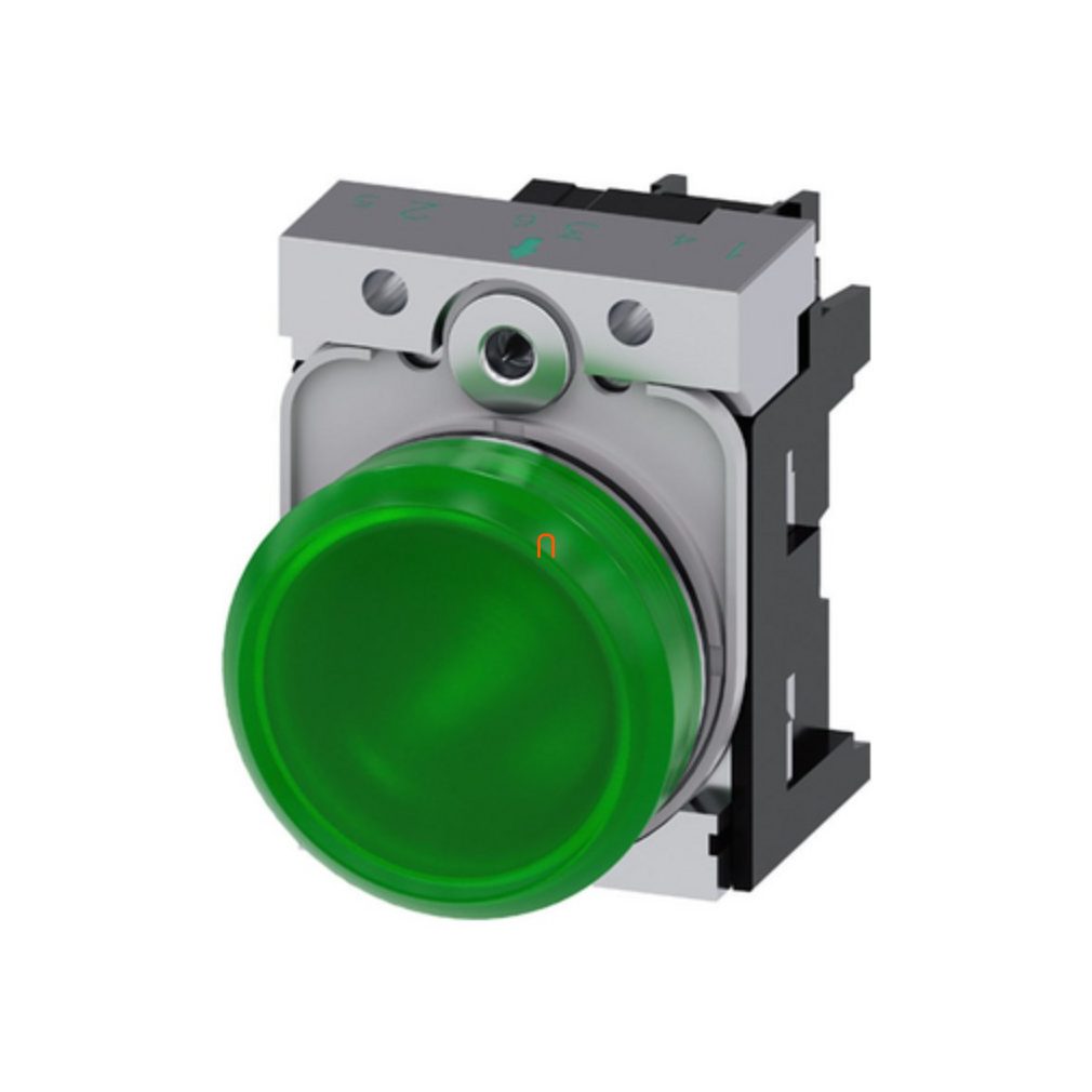 Siemens 3SU1152-6AA40-1AA0 semafor complet, verde, 24 VCA/CC, metal, cu șuruburi Sirius