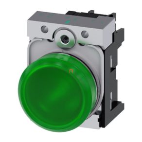   Siemens 3SU1152-6AA40-1AA0 lampă de semnalizare completă, verde, 24 V c.a./c.c., metal, cu filet Sirius