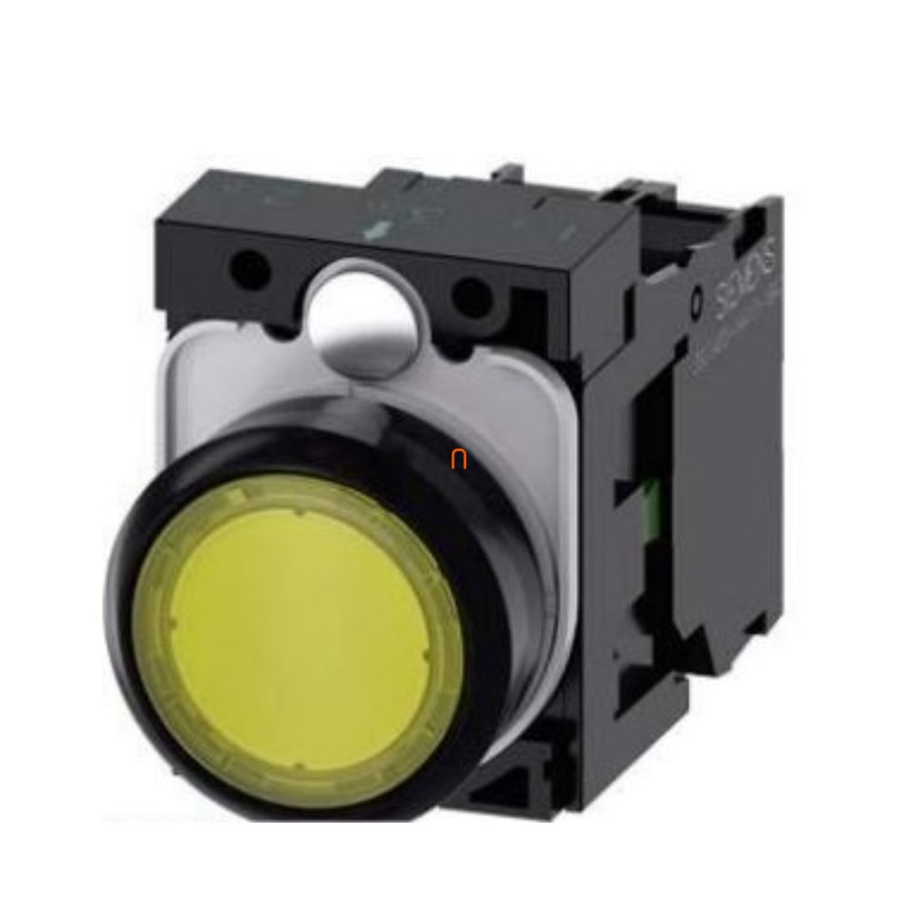 Siemens 3SU1102-0AB30-1BA0 buton iluminat complet, galben, 24VAC/DC, 1NO, cu șurub Sirius