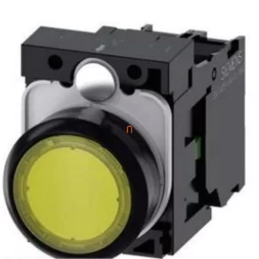   Siemens 3SU1102-0AB30-1BA0 buton luminos complet, galben, 24 V c.a./c.c., 1NO, cu prindere prin șuruburi Sirius