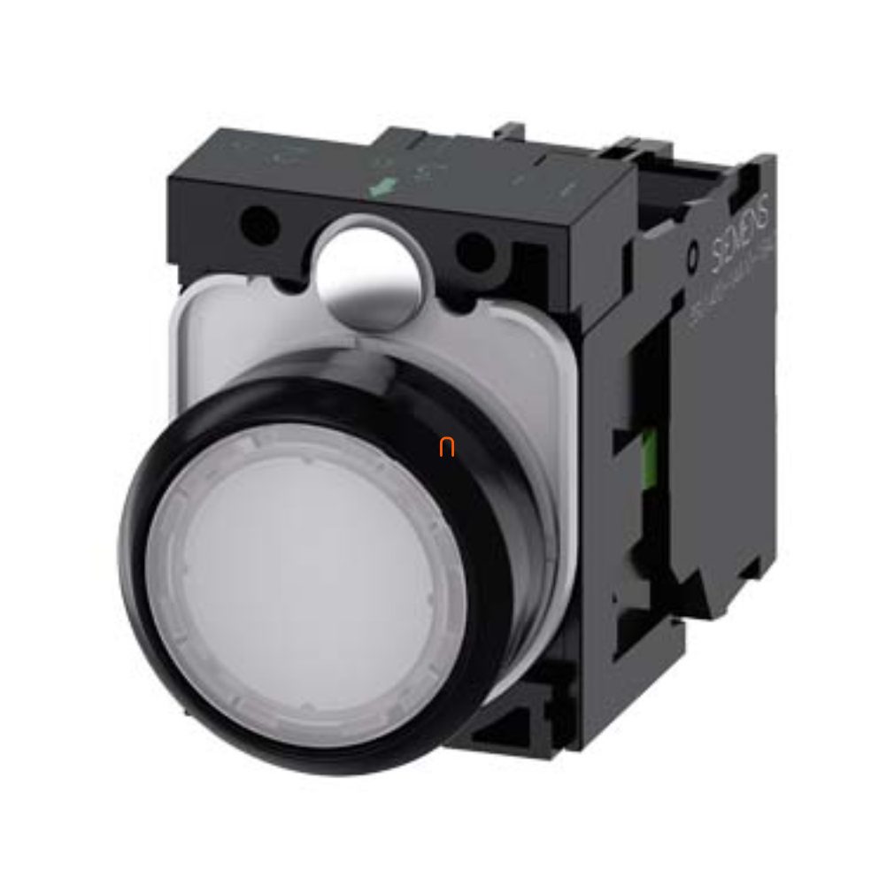 Siemens 3SU1102-0AB60-1BA0 buton complet iluminat, alb, 24VAC/DC, 1NO, cu șurub Sirius
