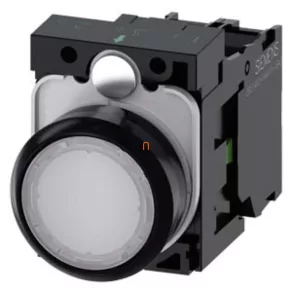   Siemens 3SU1102-0AB60-1BA0 buton luminos complet, alb, 24 V c.a./c.c., 1NO, cu prindere prin șuruburi Sirius