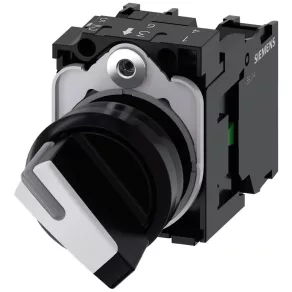   Siemens 3SU1100-2BF60-1MA0 întrerupător complet, cu 2 poziții, alb, 1NO+1NC, cu prindere prin șuruburi, Sirius