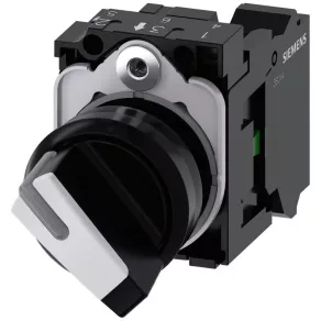   Siemens 3SU1100-2BF60-3BA0 comutator complet, cu 2 poziții, alb, 1NO, cu arc, Sirius