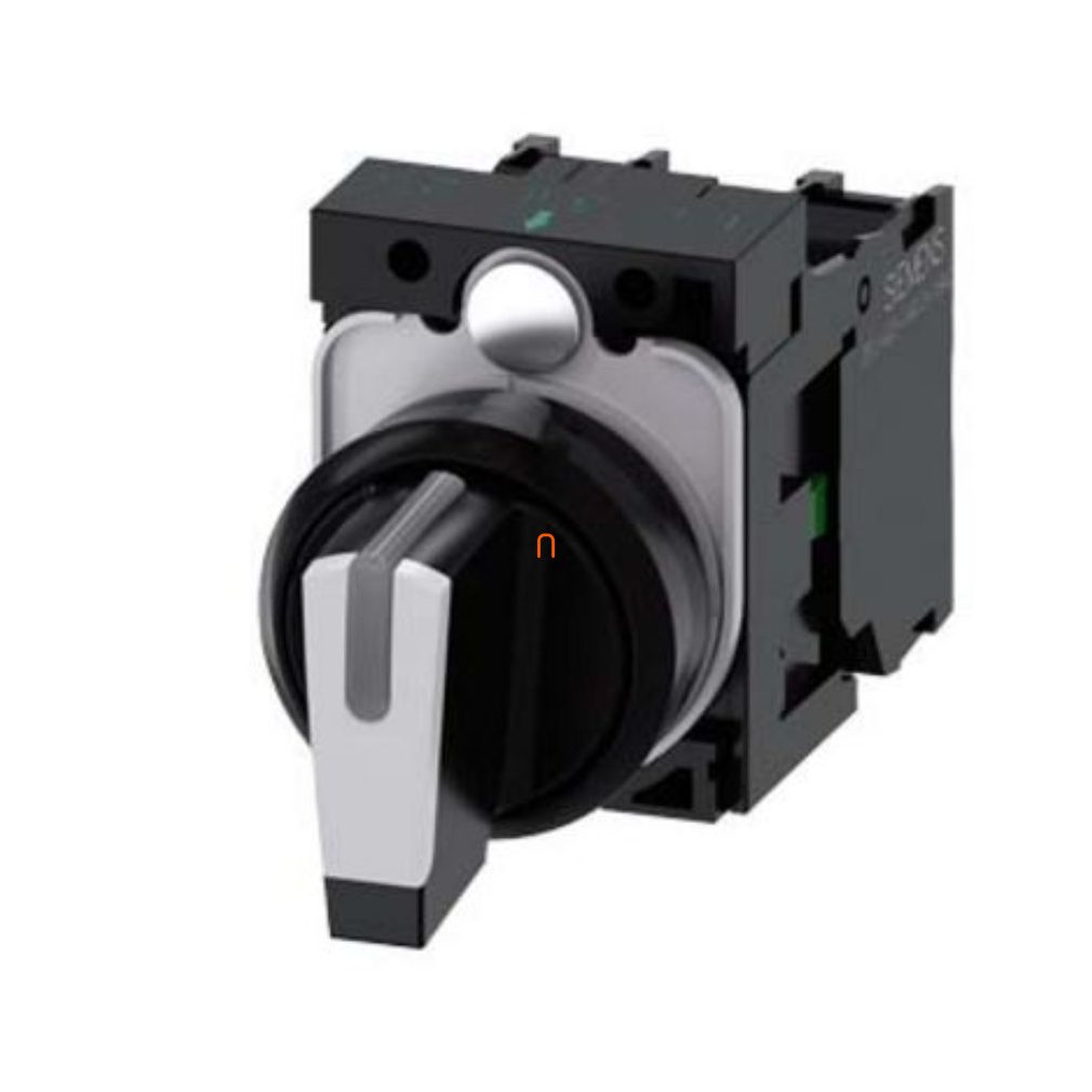 Siemens 3SU1100-2BM60-1NA0 comutator complet, 3 poziții, alb, cu revenire, 2NO, cu șurub Sirius