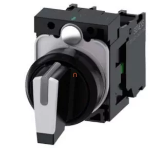   Comutator complet Siemens 3SU1100-2BM60-1NA0, cu 3 poziții, alb, cu revenire automată, 2NO, cu prindere prin șuruburi, Sirius