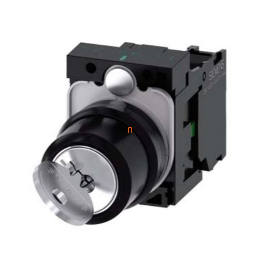 Siemens 3SU1100-4BF11-1BA0 comutator complet cu cheie, 2 poziții, 1NO, RONIS SB30, cheie în toate pozițiile