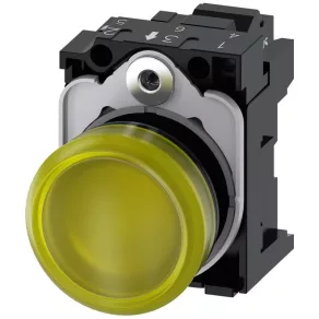   Semnalizator complet Siemens 3SU1102-6AA30-3AA0, galben, 24 V c.a./c.c., cu arc Sirius