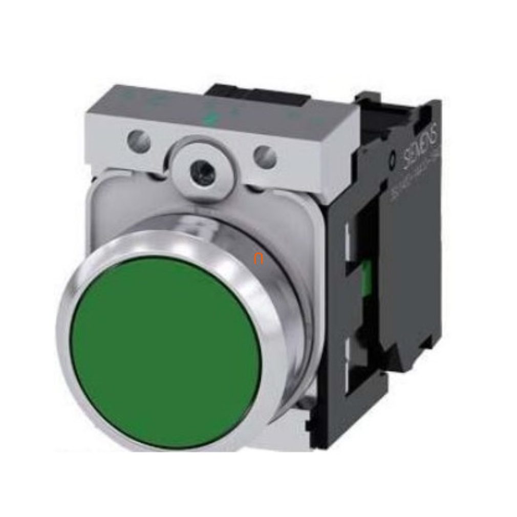 Siemens 3SU1150-0AB40-1BA0 buton complet, verde, 1NO, metal, cu șurub Sirius
