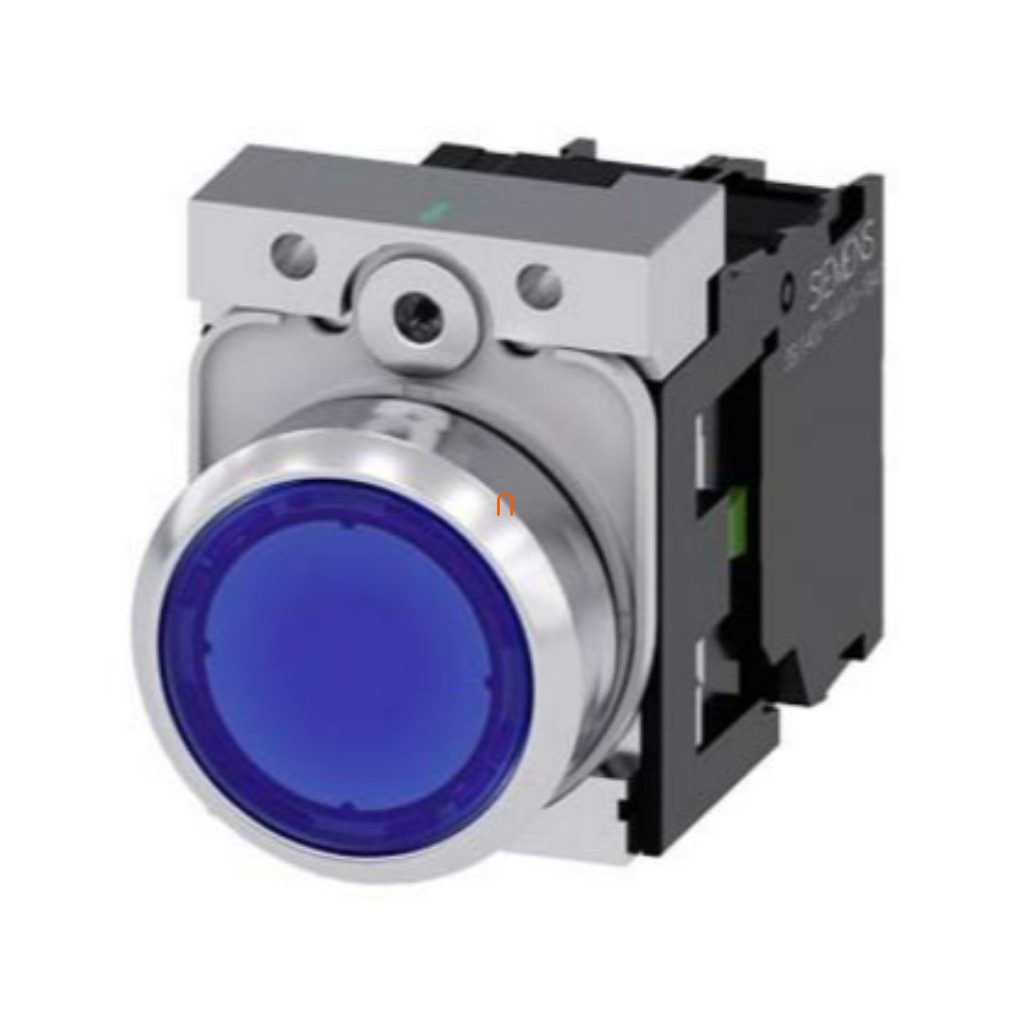 Siemens 3SU1152-0AB50-1BA0 buton iluminat complet, albastru, 24VAC/DC, 1NO, metal, cu șurub Sirius