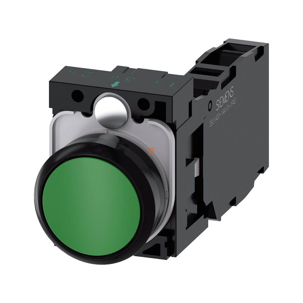 Siemens 3SU1100-0AB40-1FA0 buton complet, verde, 1NO+1NC, cu șurub Sirius