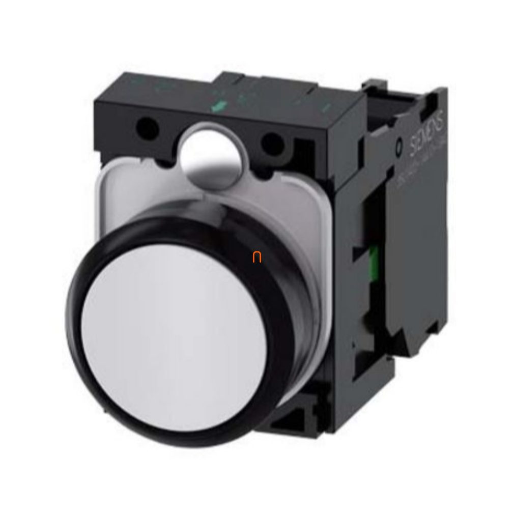 Siemens 3SU1100-0AB60-1BA0 komplett nyomógomb, fehér, 1NO, csavaros Sirius