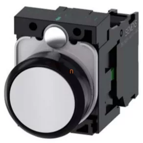   Buton complet Siemens 3SU1100-0AB60-1BA0, alb, 1NO, cu fixare prin șuruburi, Sirius