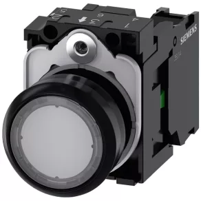  Buton complet Siemens 3SU1100-0AB70-1BA0, transparent, 1NO, cu prindere prin șuruburi, Sirius