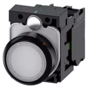   Siemens 3SU1106-0AB60-1BA0 buton cu lumină, complet, alb, 230 V c.a., 1NO, cu prindere prin șuruburi, Sirius