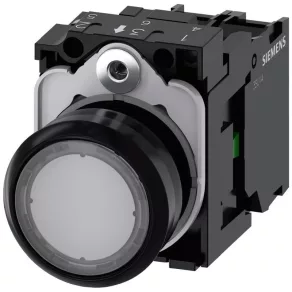   Siemens 3SU1106-0AB70-1BA0 buton luminos complet, transparent, 230 V c.a., 1NO, cu fixare prin șuruburi Sirius