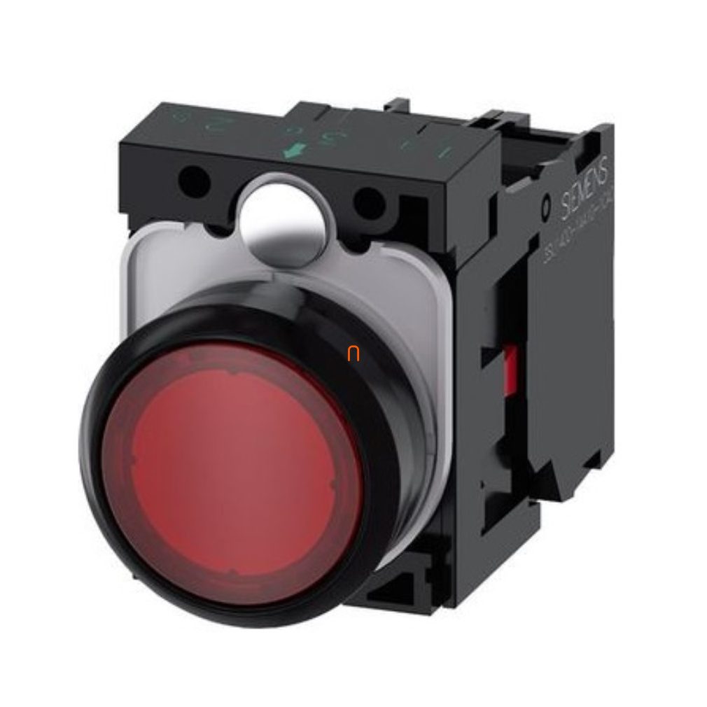 Siemens 3SU1106-0AB20-1CA0 buton iluminat complet, roșu, 230VAC, 1NC, cu șurub Sirius