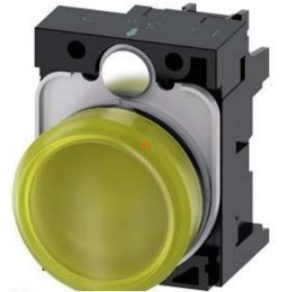   Siemens 3SU1106-6AA30-1AA0 lampă de semnalizare completă, galbenă, 230 V c.a., cu filet Sirius