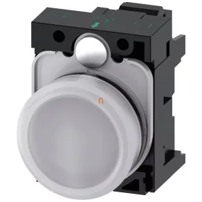   Semnalizator complet Siemens 3SU1106-6AA60-3AA0, alb, 230 V c.a., cu arc Sirius
