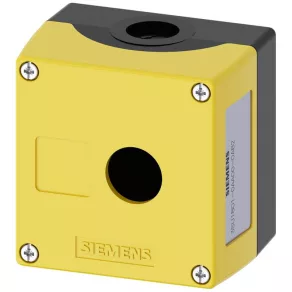   Carcasă buton Siemens 3SU1801-0AA00-0AB2, din plastic, cu o singură gaură, galben Sirius