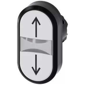   Buton luminos cu două capete Siemens 3SU1001-3AB66-0AN0, alb/alb, săgeți sus/jos, Sirius