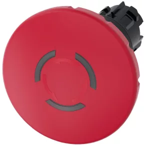   Cap de buton de urgență luminos Siemens 3SU1001-1JB20-0AA0, 60 mm, roșu, deblocare prin rotire Sirius