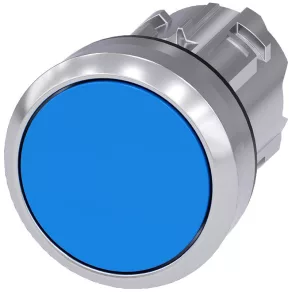   Cap de buton Siemens 3SU1050-0AA50-0AA0, albastru, cu zăvor, metalic Sirius