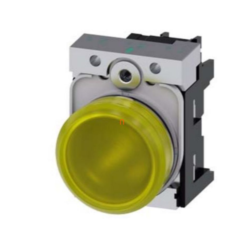 Siemens 3SU1156-6AA30-1AA0 lampă de semnalizare completă, galbenă, 230 V c.a., metal, cu șuruburi Sirius