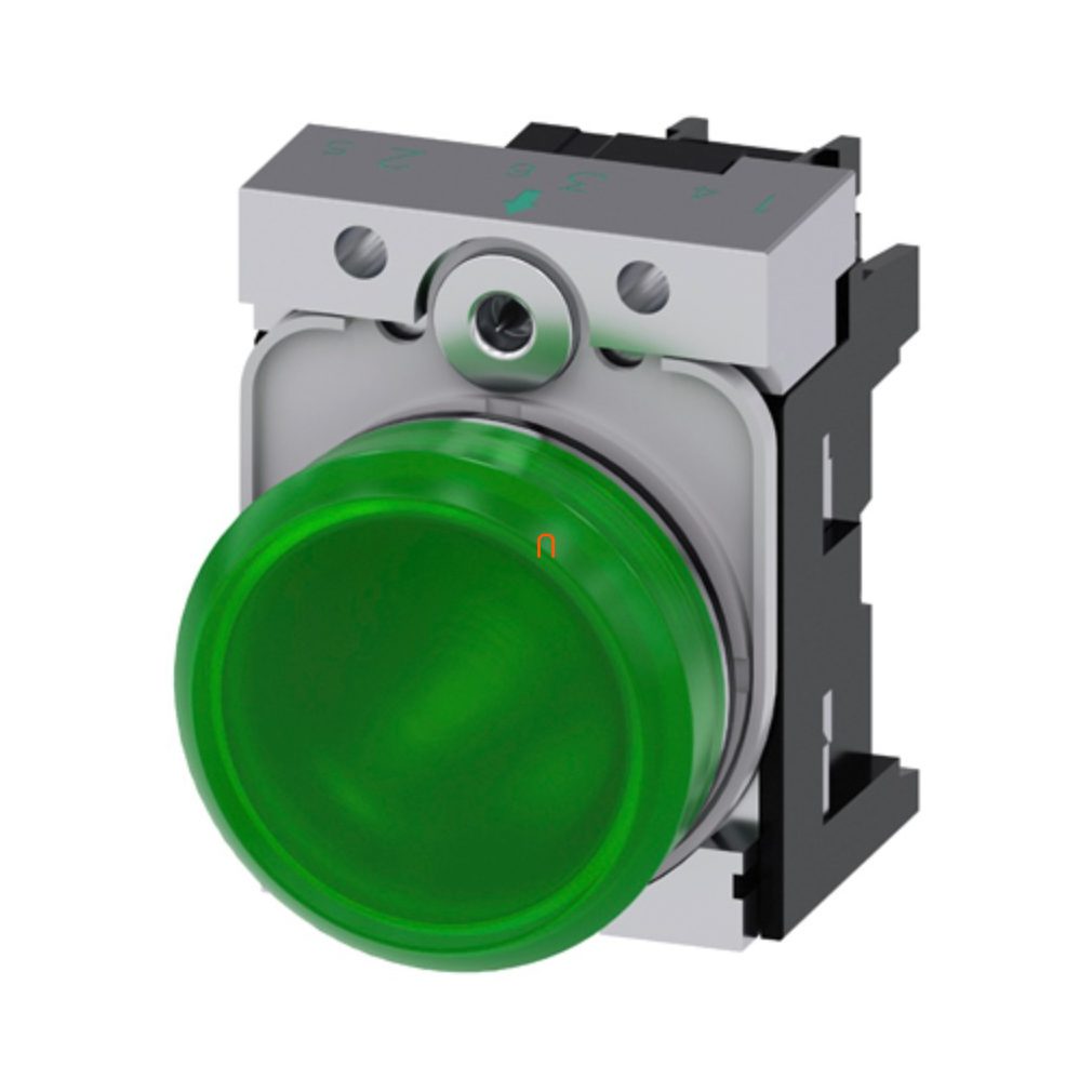 Siemens 3SU1156-6AA40-1AA0 lampă de semnalizare completă, verde, 230 V c.a., metal, cu șurub Sirius